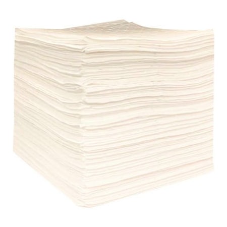 Evolution Sorbent Products Sorbent Pad, Oil, 15 in x 18 in, White 670634